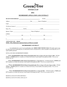 Tennis membership application