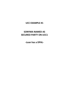 UCC EXAMPLE #1 SONYMA NAMED AS SECURED PARTY ON