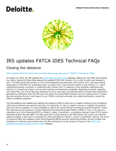 IRS updates FATCA IDES Technical FAQs