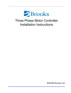 Three Phase Motor Controller Installation Instructions