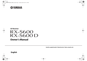 Owner`s Manual - Yamaha Downloads