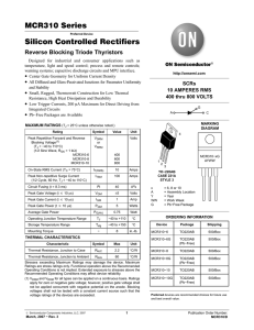MCR310 Series Silicon Controlled Rectifiers