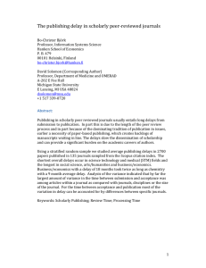 The publishing delay in scholarly peer‐reviewed journals