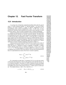 Chapter 12. Fast Fourier Transform 12.0 Introduction