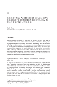 Theoretical Perspectives Influencing the Use of Information