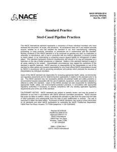 NACE SP0200-2014 STANDARD PRACTICE: Steel Cased Pipeline