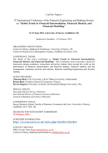 – Call for Papers – 4 International Conference of the Financial