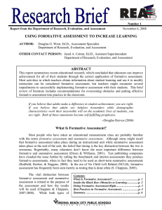 USING FORMATIVE ASSESSMENT TO INCREASE LEARNING