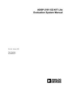 ADSP-2181 EZ-KIT Lite Evaluation System Manual