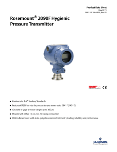 Rosemount® 2090F Hygienic Pressure Transmitter
