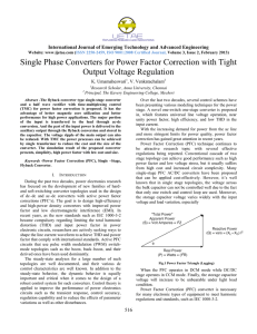 Single Phase Converters for Power Factor Correction with