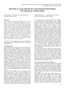 Review And Analysis Of Dc Converter Switching