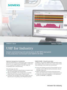 UHF for Industry / Simple commissioning and