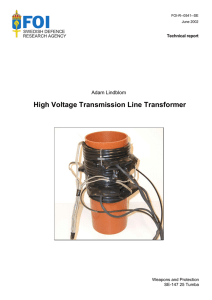 High voltage transmission line transformer.