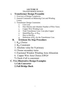 A. Transformer Design Preamble B. Erickson Six Step Procedure 1