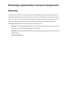 Workamajig Implementation Homework Assignments Discovery