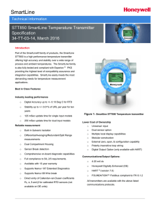 STT850 SmartLine Temperature Specification, 34-TT-03-14