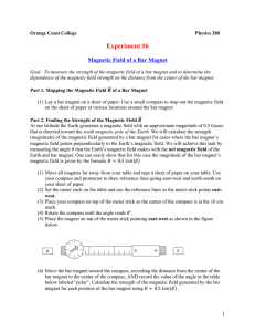 Lab 6 - Magnetic Field of a Bar Magnet Handout Page