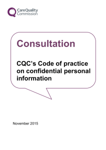 Code of practice on confidential personal information