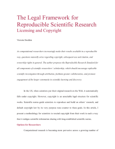 The Legal Framework for Reproducible Scientific Research