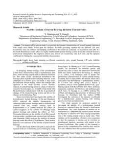 Research Article Stability Analysis of Journal Bearing: Dynamic