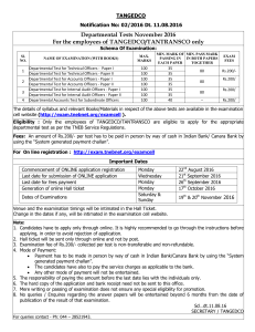 Departmental Tests November 2016 For the employees