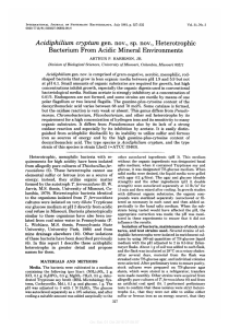 Acidiphilium cryptum gen. nov., nov., Heterotrophic Bacterium From
