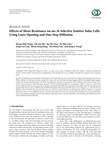 Effects of Sheet Resistance on mc-Si Selective Emitter Solar Cells