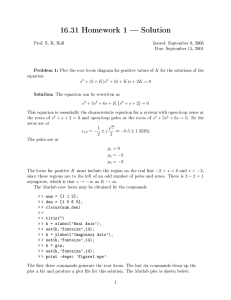 16.31 Homework 1 Solution