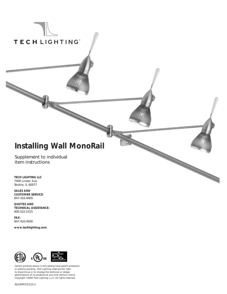 Installing Wall MonoRail