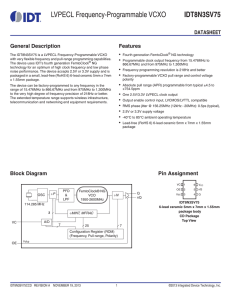 LVPECL Frequency-Programmable VCXO IDT8N3SV75