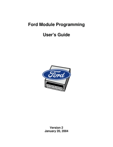 Ford Module Programming User`s Guide - EASE