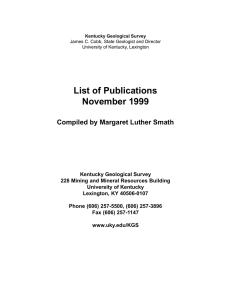 List of Publications November 1999
