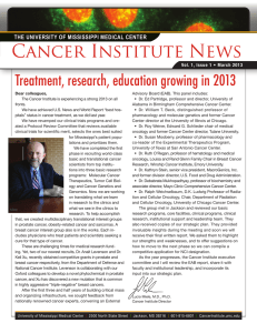 Cancer Institute News - University of Mississippi Medical Center