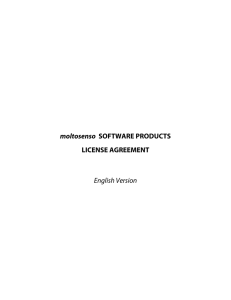 moltosenso SOFTWARE PRODUCTS LICENSE AGREEMENT