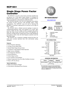 ncp1651 - Single Stage Power Factor Controller