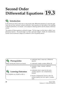 Second Order Differential Equations