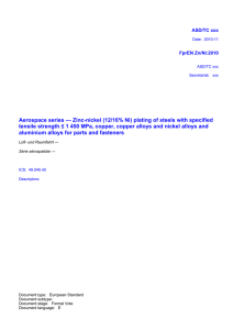 Aerospace series — Zinc-nickel (12/16% Ni) plating of steels with