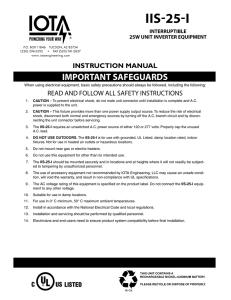 IIS-25-I Manual - IOTA Engineering