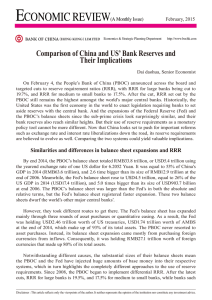 Comparison of China and US` Bank Reserves and Their Implications