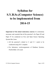 S.Y.B.Sc. Computer Science A.Y. 2014-15