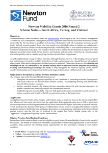 Newton Mobility Grants 2016 Round 2 Scheme