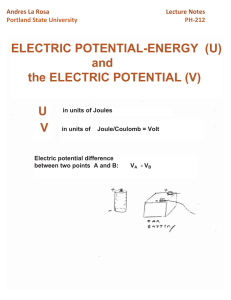ELECTRIC POTENTIAL-ENERGY (U) and the ELECTRIC