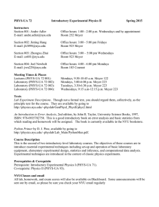 PHYS-UA 72 Introductory Experimental Physics II Spring 2015