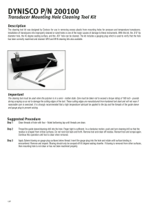 Transducer Mounting Hole Cleaning Kit