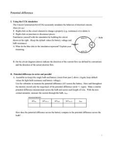 Potential difference - Year 11 Electricity