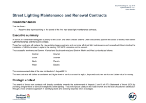 Street Lighting Maintenance and Renewal Contracts