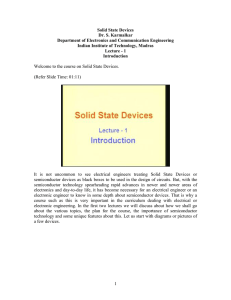 Solid State Devices - Indian Institute of Technology Madras