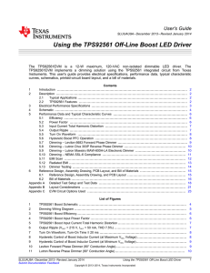 Using the TPS92561 Off-Line Boost LED Driver