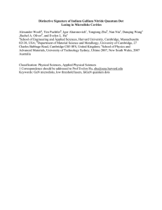 Distinctive Signature of Indium Gallium Nitride Quantum Dot Lasing